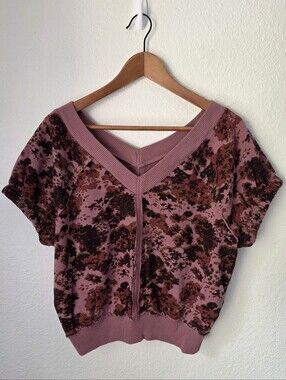 Pilcro by Anthropologie short sleeve sweatshirt top, Size small *Flaw-see Pics